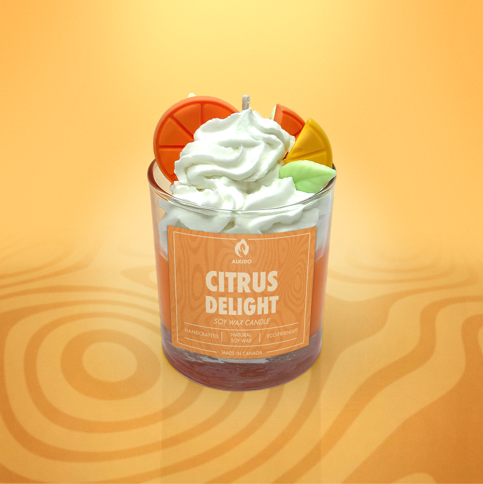 Soy wax candle – ALKIDO CITRUS DELIGHT, citrus-scented and hand-poured in Toronto