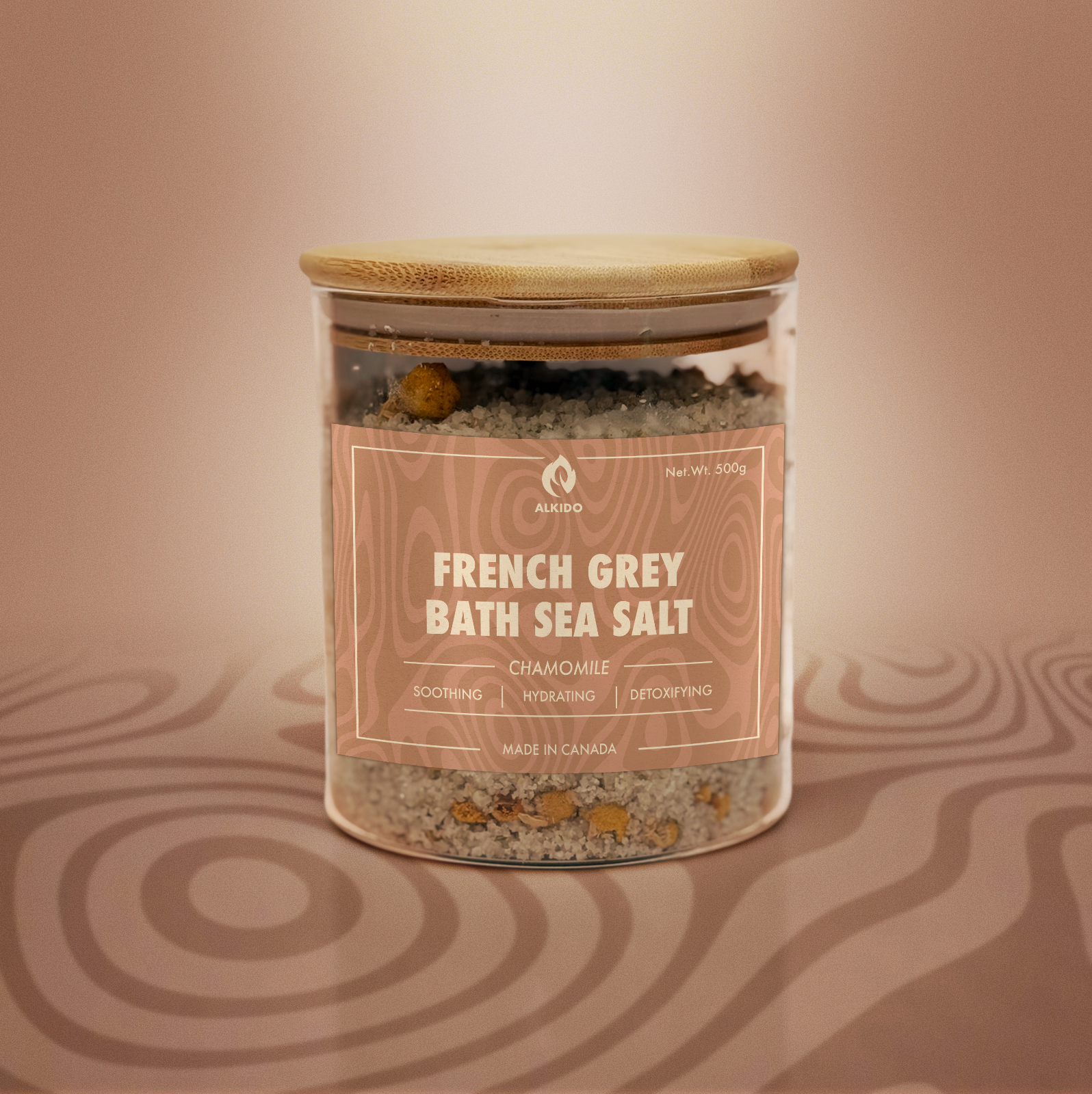 French grey bath sea salt jar - Chamomile.