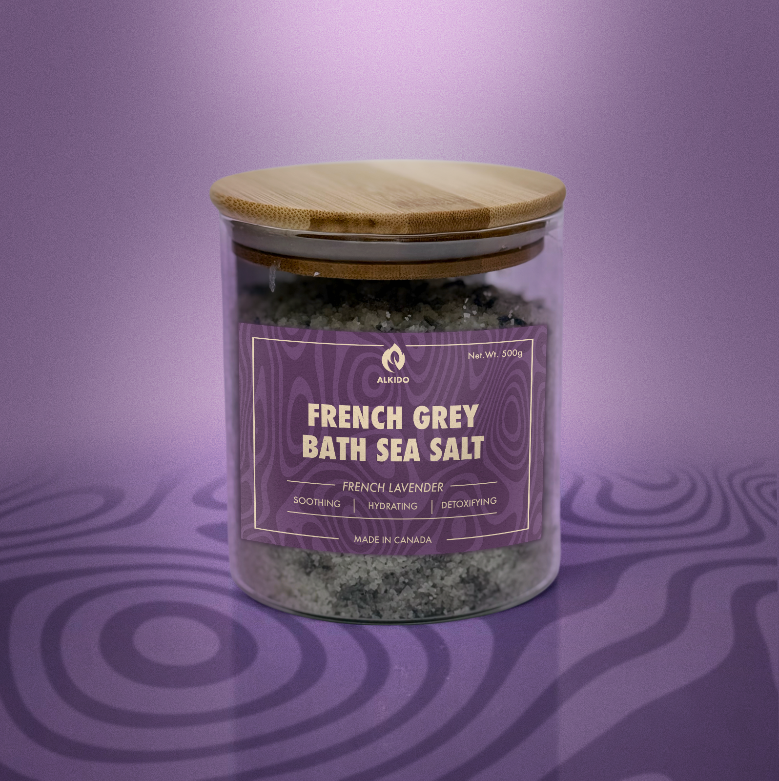 French grey bath sea salt jar - French lavender.