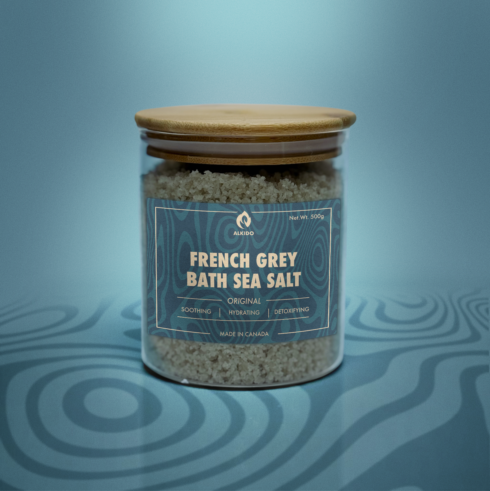 French grey bath sea salt jar - Original.