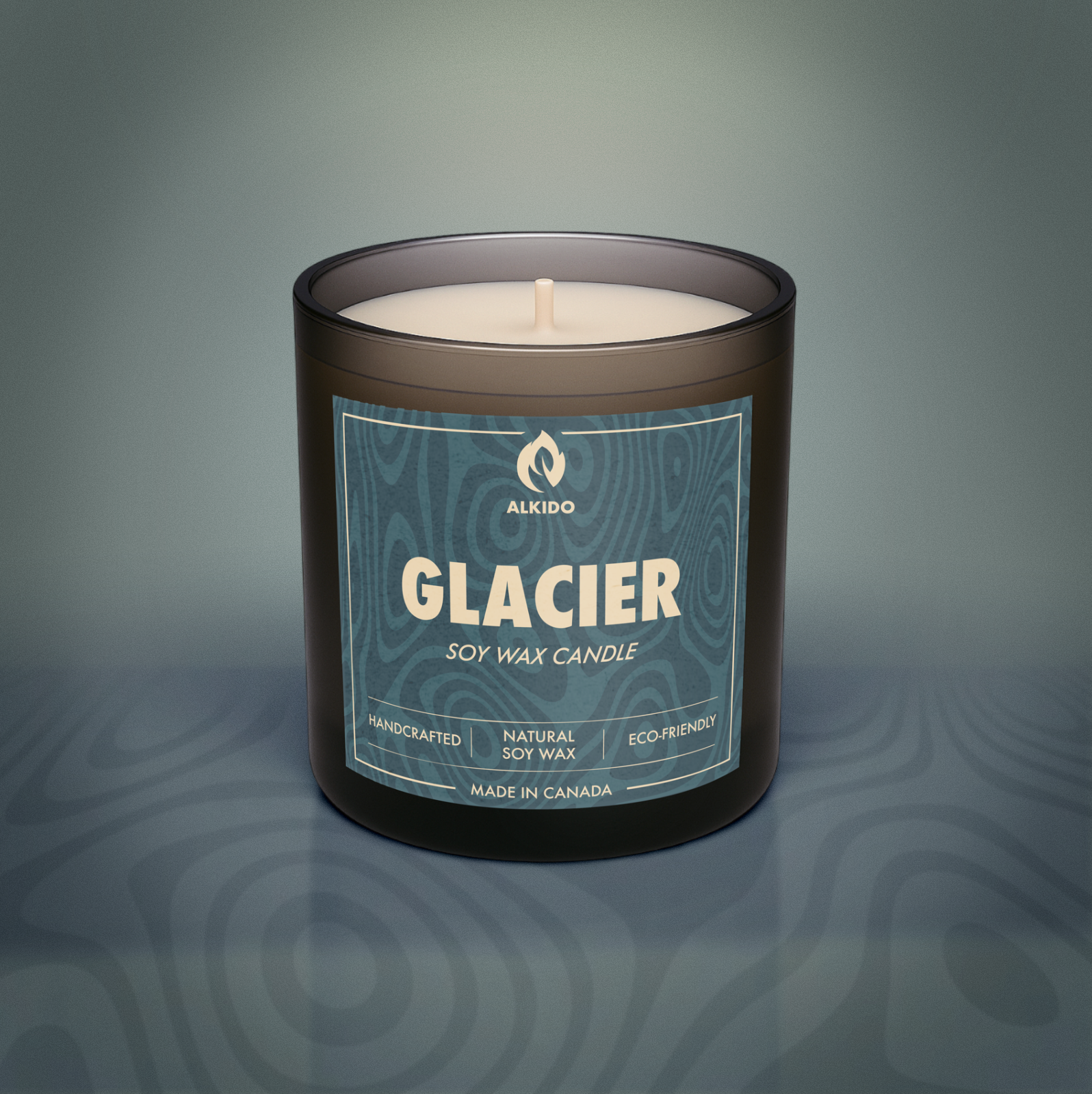 Cucumber soy wax candle – ALKIDO GLACIER, fresh and cooling, hand-poured in Toronto