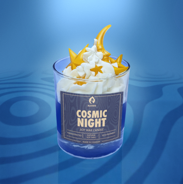 Soy wax candle – ALKIDO COSMIC NIGHT, dark-toned and hand-poured in Toronto