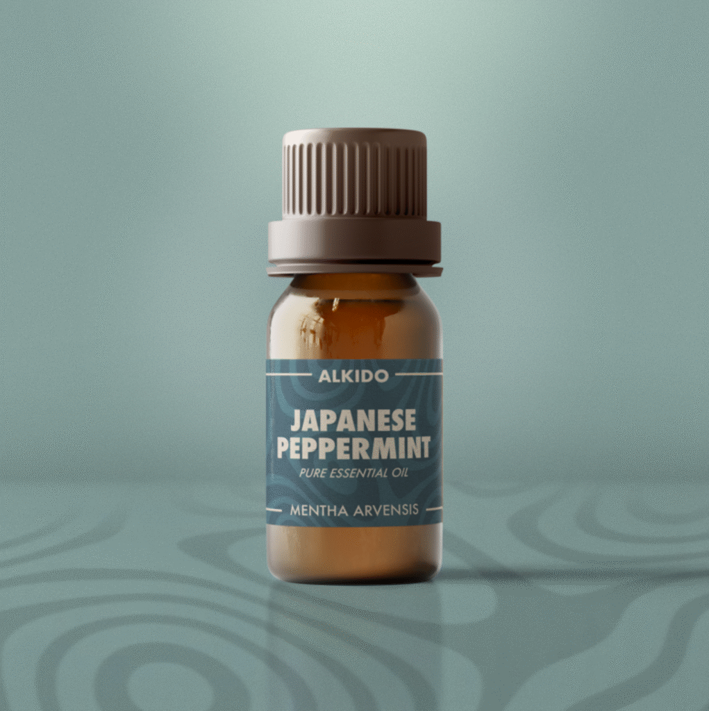 Bottle of Japanese peppermint essential oil.