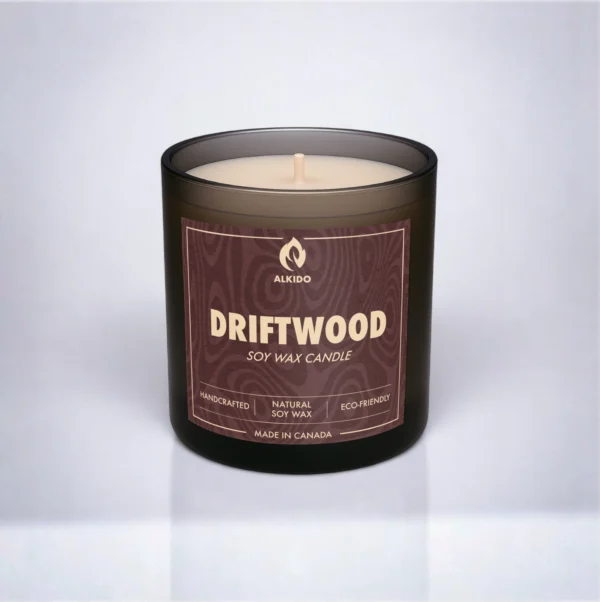 Vanilla soy wax candle – ALKIDO Driftwood, warm and hand-poured in Toronto