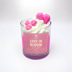 Soy wax candle – ALKIDO LOVE IN BLOOM, romantic floral scent, hand-poured in Toronto