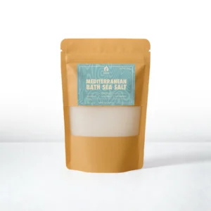 ALKIDO Mediterranean Bath Sea Salt – Original blend in a kraft pouch with a light blue label on a light background