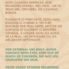 ALKIDO Tea Tree Organic Essential Oil label showing benefits for skincare and wellness, with bilingual safety warnings, botanical name (Melaleuca Alternifolia), and origin Australia. Natural wood-toned background with bold teal text.
