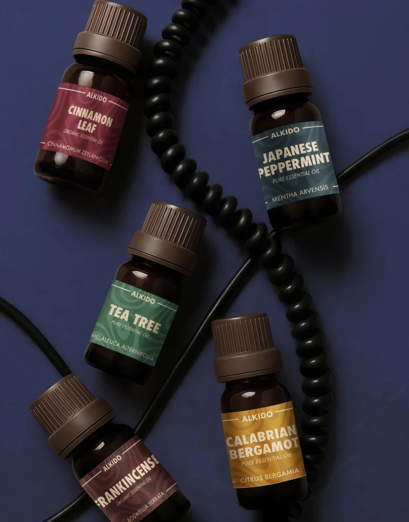 Bottle of Japanese peppermint essential oil.