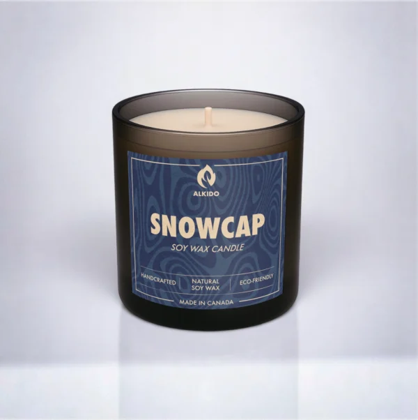 ALKIDO SNOWCAP – Classic Soy Wax Candle, minimal white jar, hand-poured in Toronto
