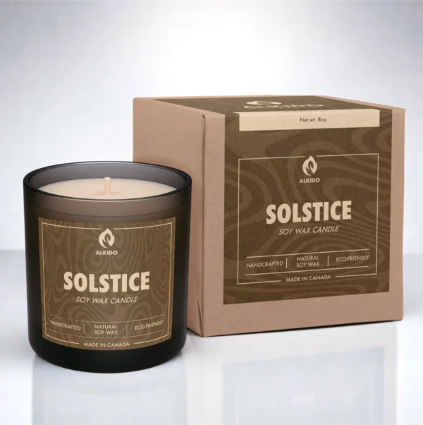 Sandalwood soy wax candle – ALKIDO SOLSTICE, hand-poured and eco-friendly
