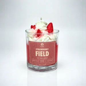 Soy wax candle – ALKIDO STRAWBERRY FIELD, hand-poured in Toronto with sweet fruity notes.
