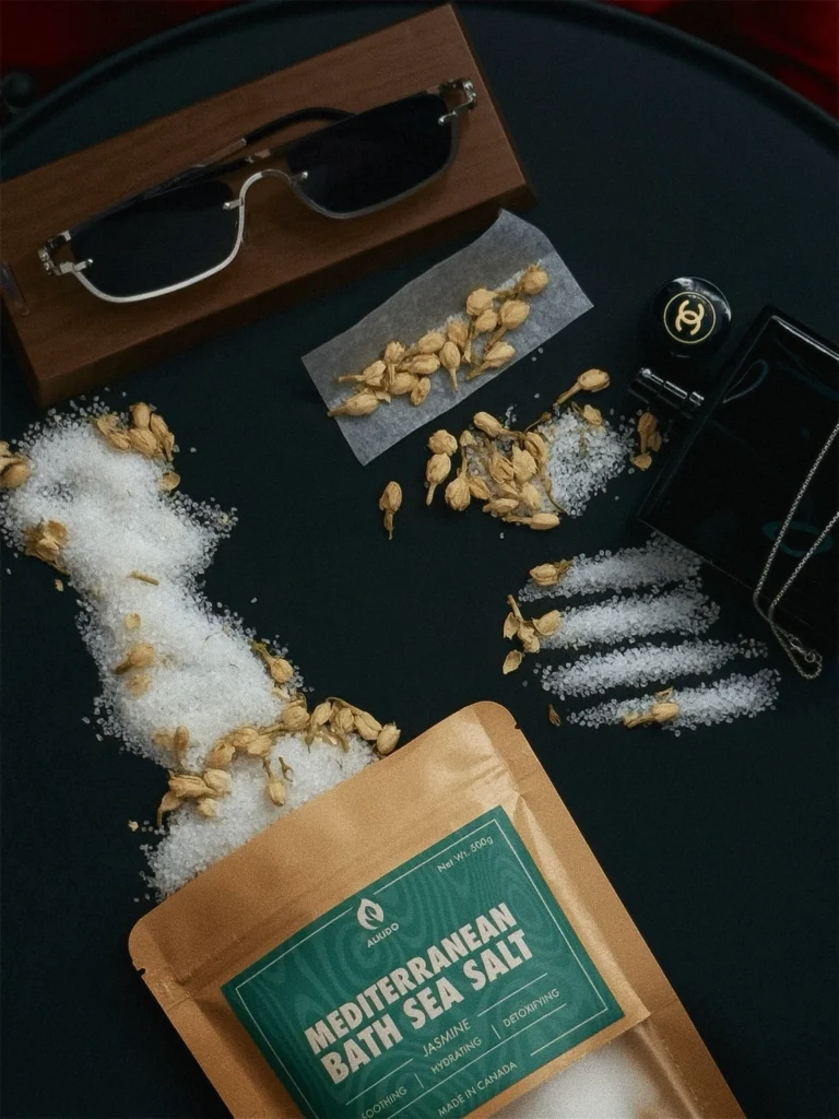 A bag of jasmine Mediterranean sea salt.